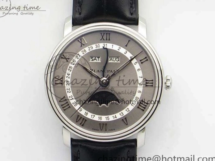 0302 Villeret 6654 SS Complicated Function OMF 1:1 Best Edition White Dial on Brown Leather Strap A6654 V Popular 7904